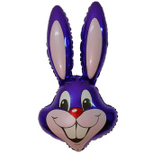 Шар фольга мини голова Кролик фиолетовый Fm