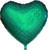 Шар фольга без рисунка 22" сердце Зеленое голография CY