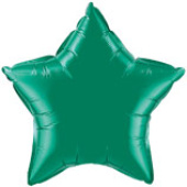 Шар фольга без рисунка 9" звезда Зеленая Green металлик Fm