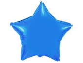 Шар фольга без рисунка 9" звезда Синяя металлик Fm