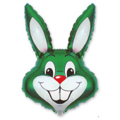 Шар фольга мини голова Кролик зеленый Fm