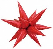 Шар фольга Звезда 3D составная 26" 66см Красный Red