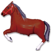 Шар фольга мини Лошадь темно-коричневая Fm