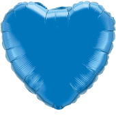 Шар фольга без рисунка 32" сердце Синее металлик Fm