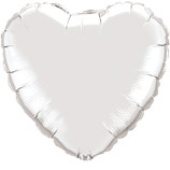 Шар фольга без рисунка 32" сердце Серебро Silver металлик Fm