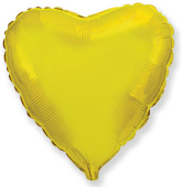 Шар фольга без рисунка 32" сердце Золото Gold металлик Fm