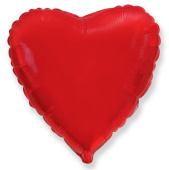 Шар фольга без рисунка 32" сердце Красное Red металлик Fm