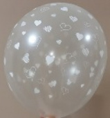 Шар латекс 16"/Sp кристалл Сердца мелкие прозрачный (50шт)