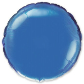 Шар фольга без рисунка 32" круг металлик Синий Fm