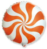 Шар фольга 18''/Fm круг Леденец конфета Оранжевый