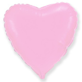 Шар фольга без рисунка 32" сердце Розовое Pink металлик Fm