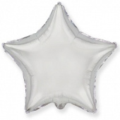 Шар фольга без рисунка 9" звезда Серебро металлик Fm