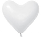 Шар латекс Сердце 12''/Sp пастель 005 Белое (50/100шт)