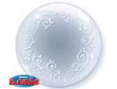 Шар фольга Сфера 3D Deco Bubble 24'' Узор филигранный