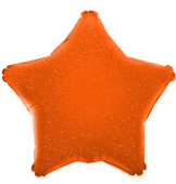 Шар фольга без рисунка 18'' звезда Оранжевая голография FL