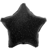 Шар фольга без рисунка 18'' звезда Черная Black голография FL