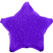 Шар фольга без рисунка 18'' звезда Фиолетовая Purple голография FL