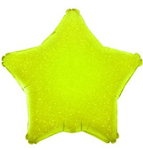 Шар фольга без рисунка 18'' звезда Зеленая Лайм голография FL