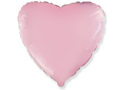Шар фольга без рисунка 32" сердце Розовое Pink пастель Fm