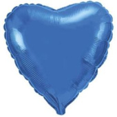 Шар фольга без рисунка 32" сердце Голубое Blue металлик Fm