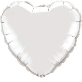 Шар фольга без рисунка 4" сердце металлик Серебро Silver Fm