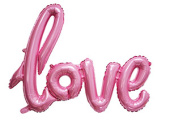 Шар фольга Буквы надпись LOVE Розовая Pink ВЗ 104л (уп4)