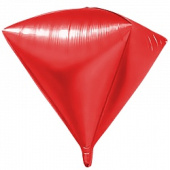 Шар фольга 3D Алмаз 27'' Красный Red FL