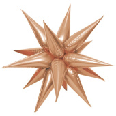 Шар фольга Звезда 3D составная 20" 50см Розовое Золото Pink gold