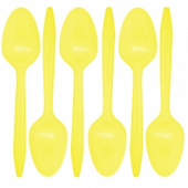 Столовые приборы Ложки пластик Желтый (уп24)