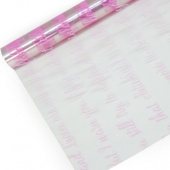 Пленка рулон 0,70х8,0м прозрачная Рукопись Розовый