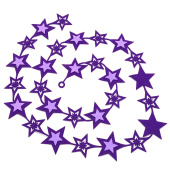 Гирлянда подвеска Звезды из фетра 200см Лавандовый на фиолетовом