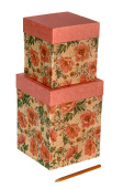 Коробка Крафт куб Цветущие розы набор 2 в1