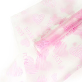 Пленка рулон 0,70х8,8м прозрачная матовая Монро сердца граффити Розовый