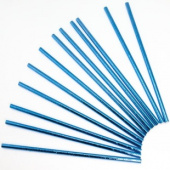 Трубочки для коктейля бумага металлик Синий (уп12)