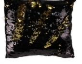 Подушка декоративная с двусторонними паетками Блеск золотой и черный