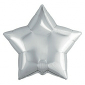 Шар фольга без рисунка 30" звезда Серебро металлик AG
