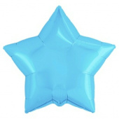 Шар фольга без рисунка 30" звезда Голубой холодный Cool Blue пастель AG