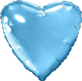 Шар фольга без рисунка 30" сердце Голубой холодный пастель SLIM AG