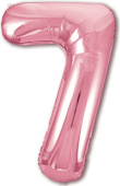 Шар фольга Цифра 40''/AG Slim Розовый фламинго "7"