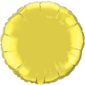 Шар фольга без рисунка 18'' круг Золото Gold металлик Fm