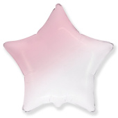 Шар фольга без рисунка 32" звезда градиент Бело розовая BABY PINK Fm