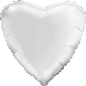 Шар фольга без рисунка 30" сердце Белое пастель SLIM AG