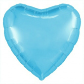 Шар фольга без рисунка 9'' сердце Голубой холодный с клапаном AG