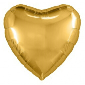 Шар фольга без рисунка 9'' сердце Золото с клапаном AG