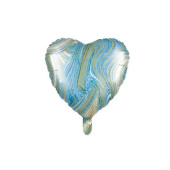 Шар фольга 18''/КА сердце мрамор Голубая