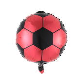Шар фольга 18''/КА круг Футбольный мяч красный черный