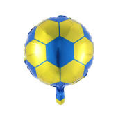 Шар фольга 18''/КА круг Футбольный мяч желтый синий