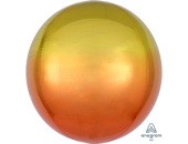 Шар Сфера 3D Bubble Бабблс 16" омбре Желто оранжевый 40см An