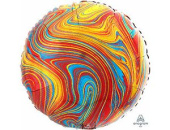 Шар фольга 18''/An круг мрамор Colorful
