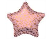 Шар фольга 18''/AG звезда Геометрия розовый
